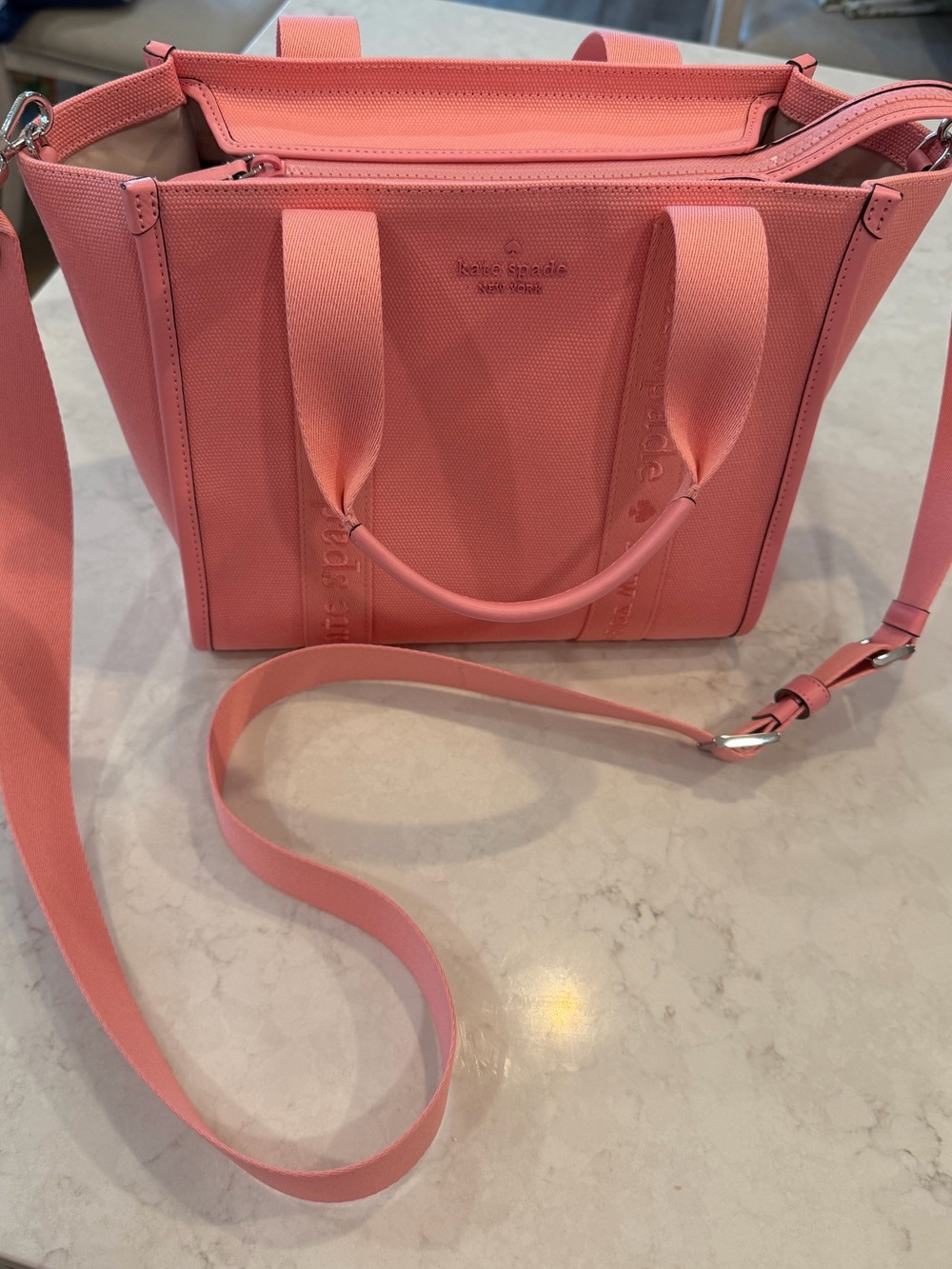 kate spade Kip Canvas pink Tote with Detachable Strap